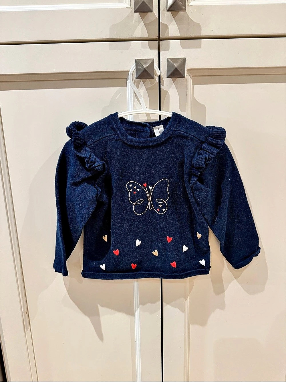 Orchestra 18m Ruffled Butterfly Sweater in Blue